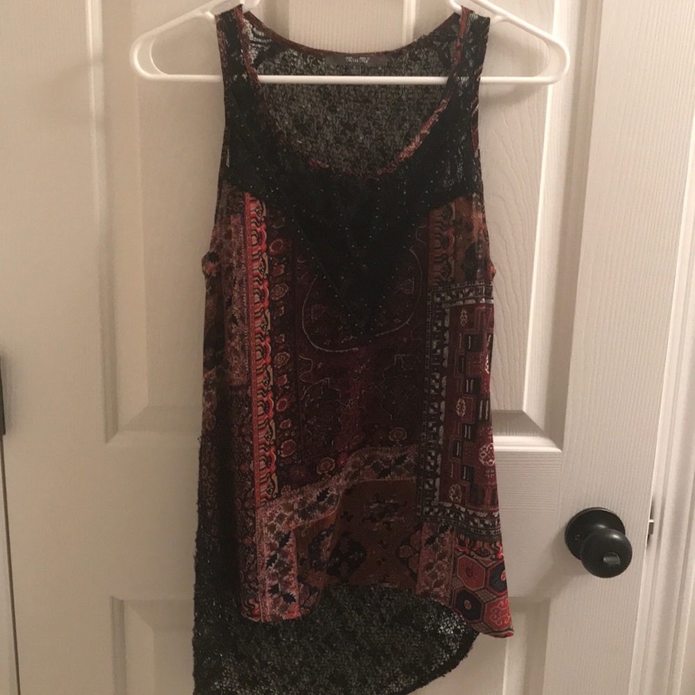 Purple high-low flowy top